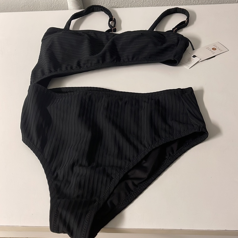 NWT Shade & Shore Sexy Cutout Bathing suit Black size M